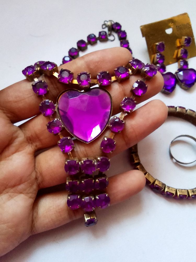 Purple Heart Jewellery Set