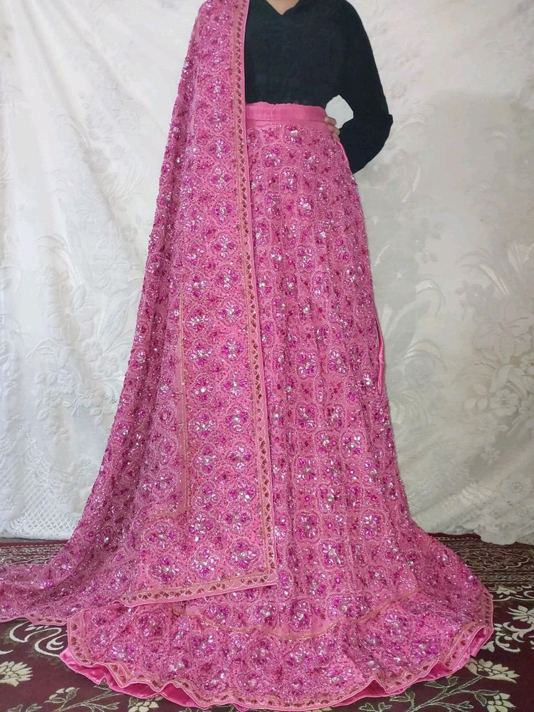 Beautiful Pink Lehenga With Heavy Work