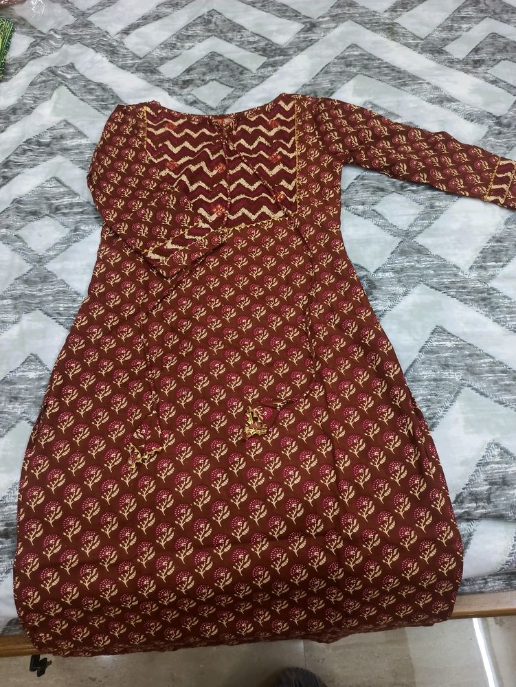 Brand New Pure Cotton Ajrakh Kurta Set