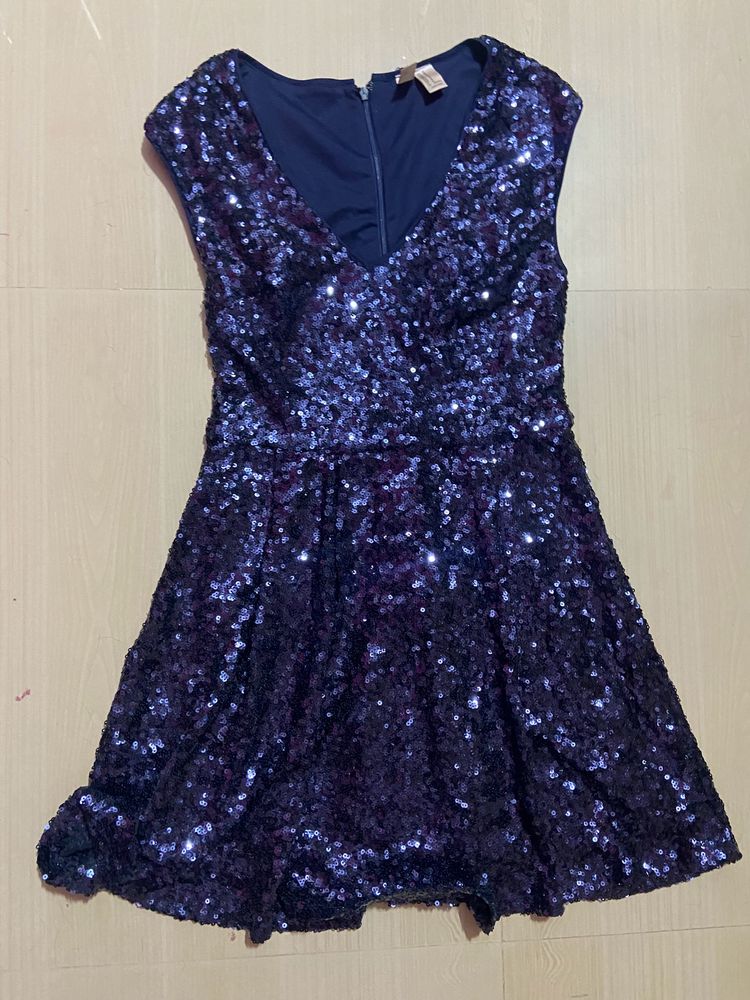 Forever 21 Exclusive Sequin Navy Blue Dress Women'