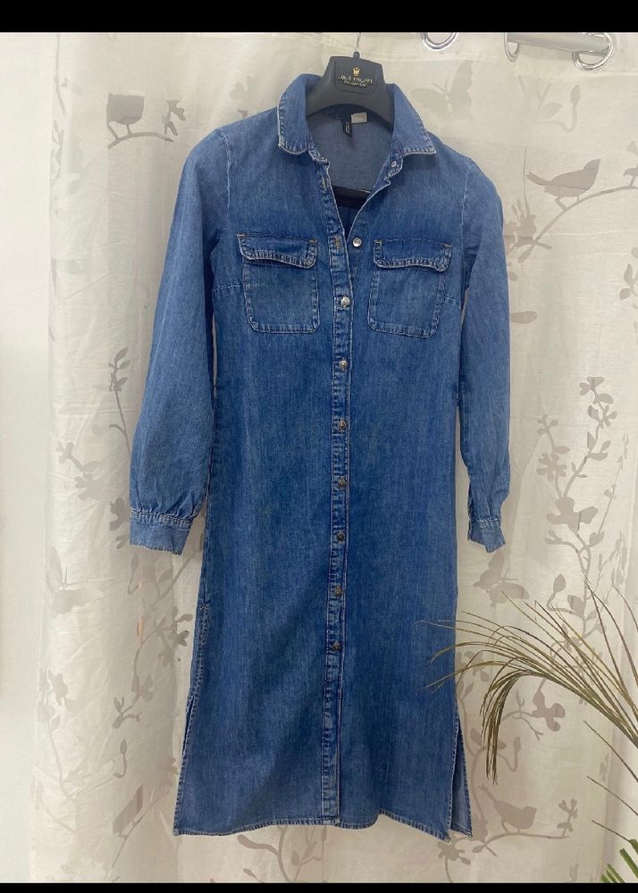 H&M Denim Midi Dress