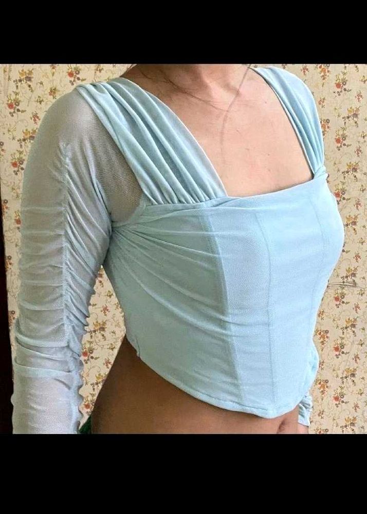 URBANIC BABY BLUE RUCHED TOP💙