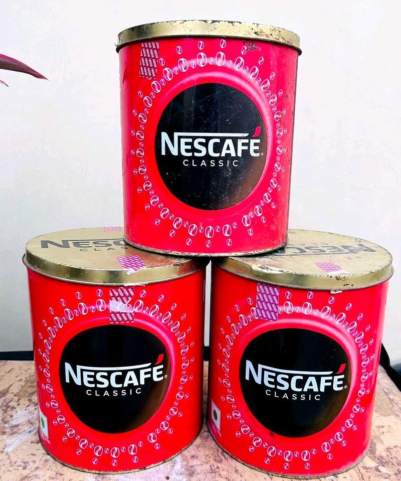 3 Nescafe Tin Boxes (Rare & Old) Collectible Item