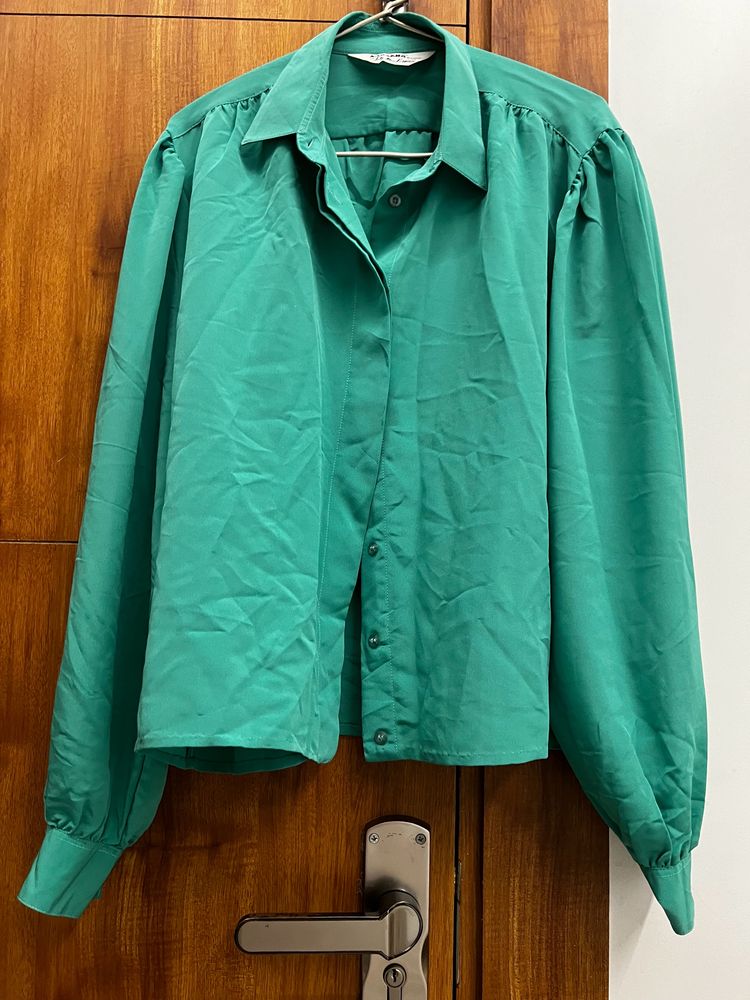 Green Satin Shirt