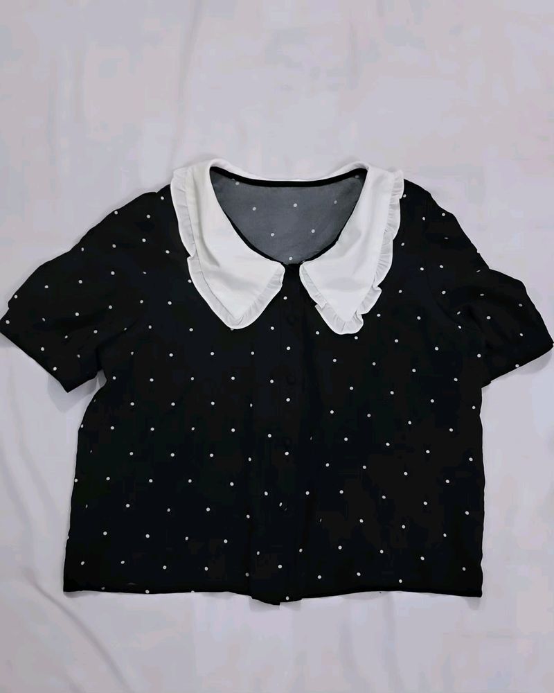 Kimutomo polkadot shortsleeved summer shirt