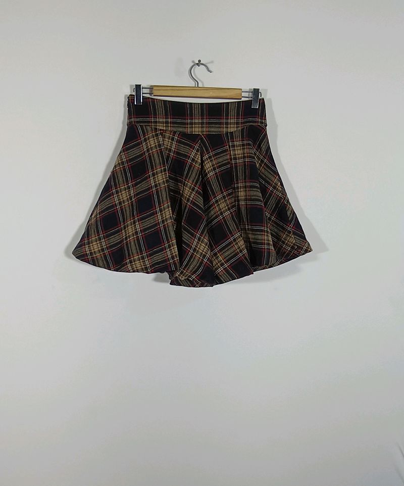 Multicolor Checks Mini Circular Skirt (Women)