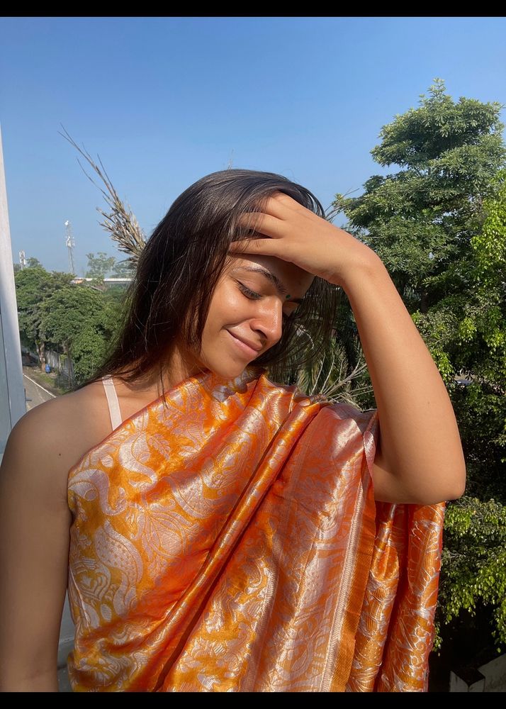 Orange Banarsee Sari