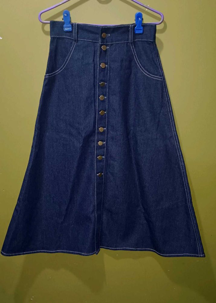 Denim A-Line Skirt