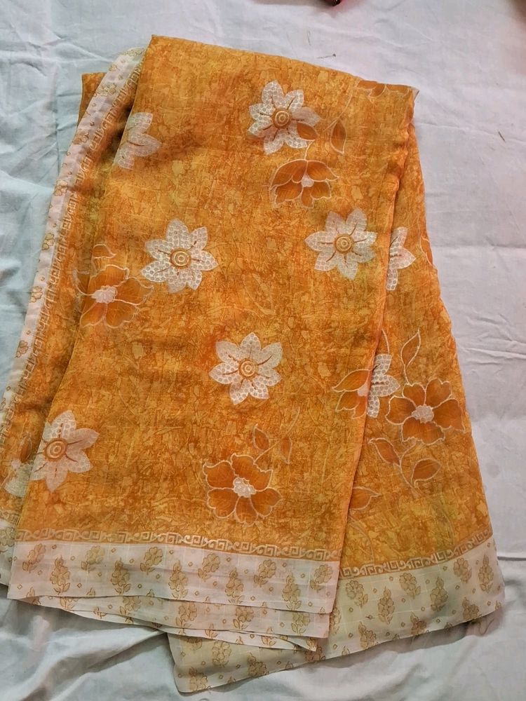 Mustard Saree