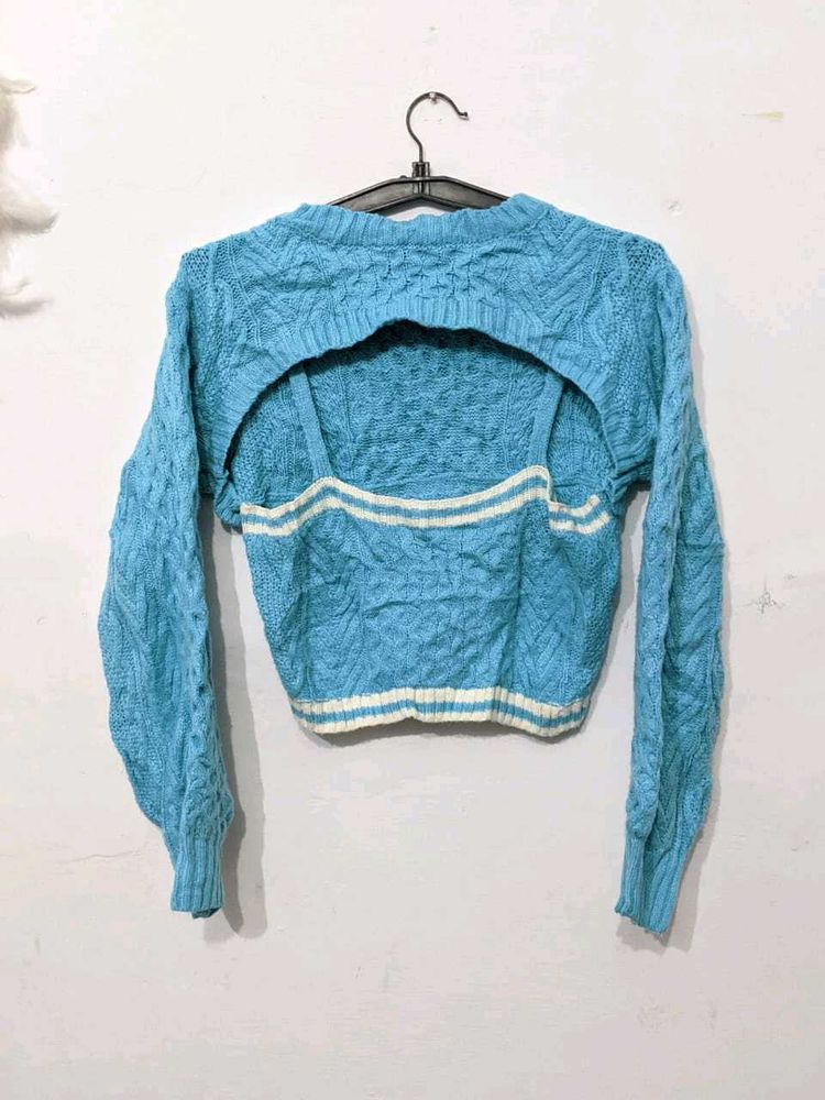 Sky-blue Korean Sweater