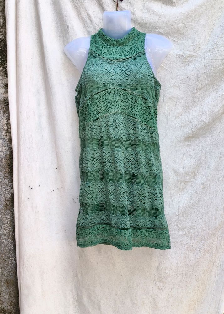 1.22.8 GREEN CUTE NET DRESS