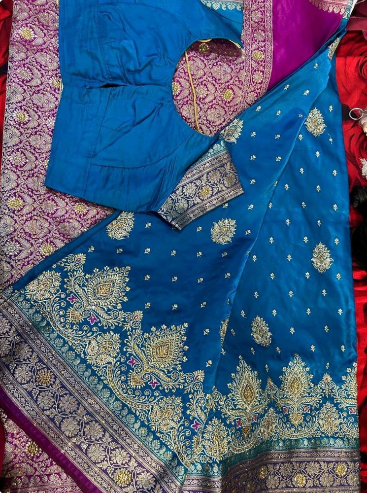 Chintamani Bridal Shalu with stitched blouse.