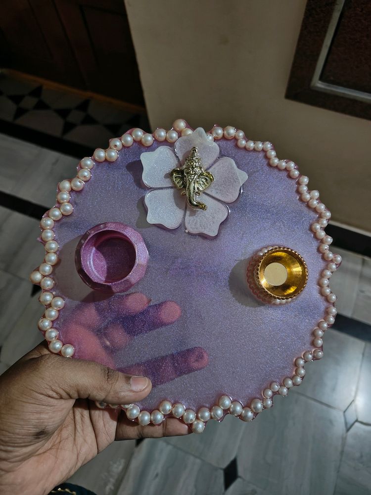 Hand Made Resin Pooja Thali