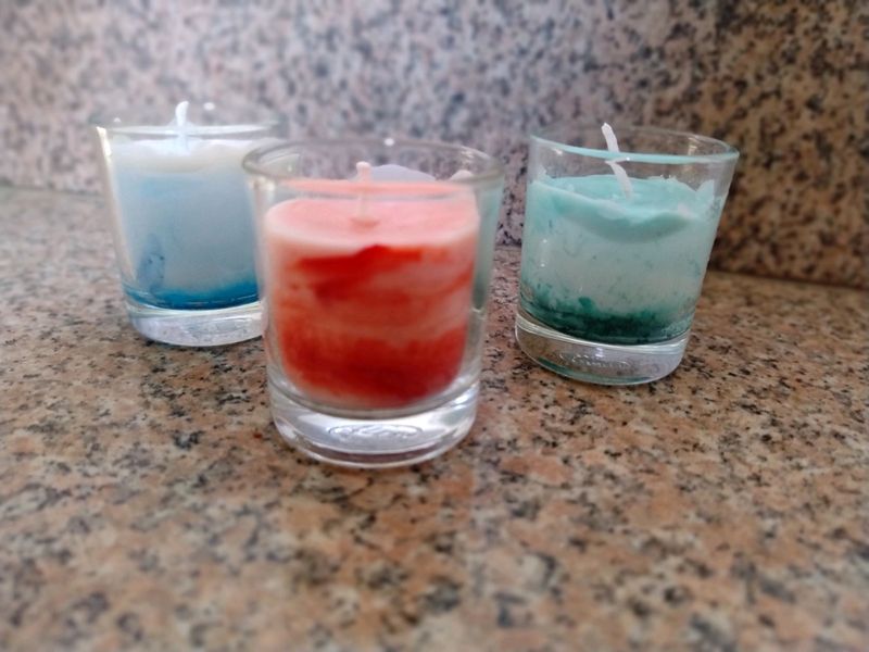 Scented Glass Candles With Marble Design