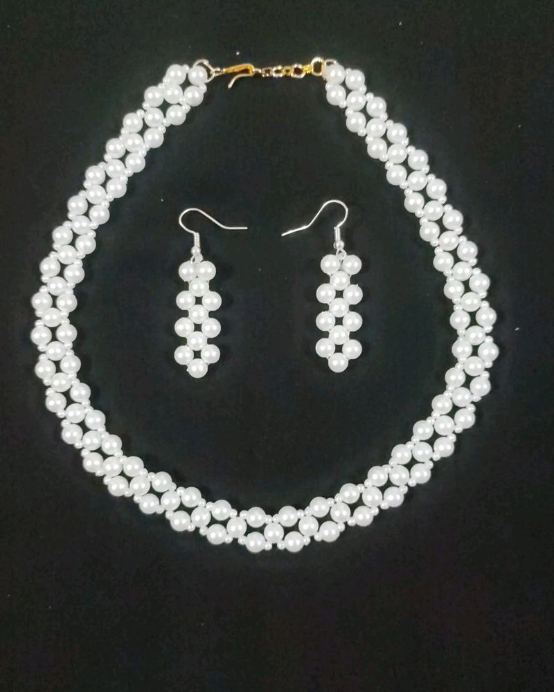 Handmade Pearl Necklace Set