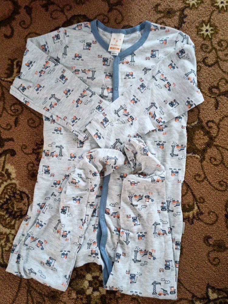 Romper For Kids Full sleeves And With Socks