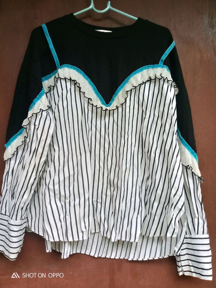 Striped layered Style blouse Korean