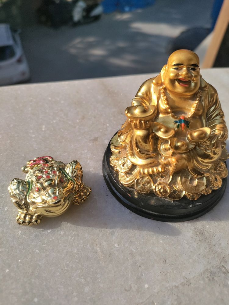 Combo Of Coins Laughing Budha And Wealth Tortoise