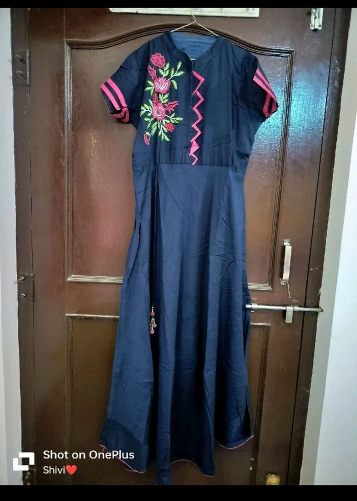 Navy Blue Gawn Kurti