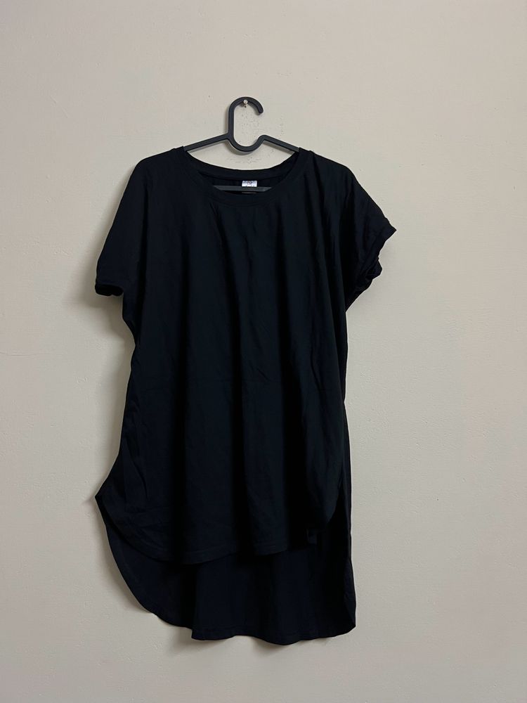 Plain Black Tshirt Long