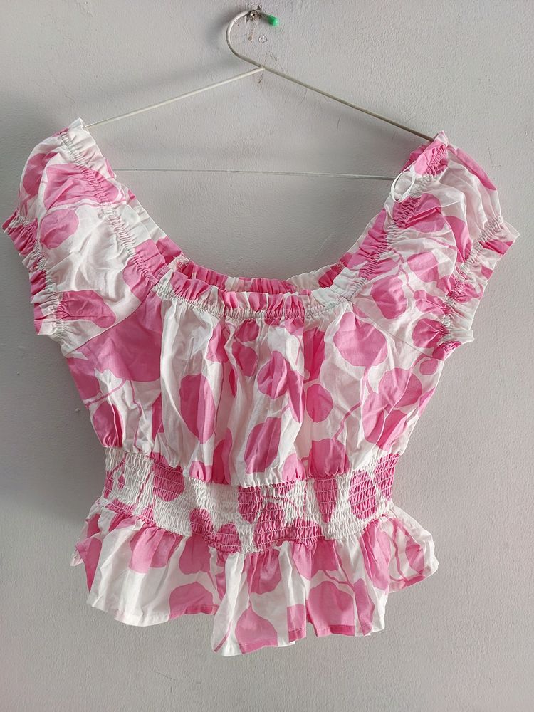 BRAND NEW PINK AND WHITE TOP WITH TAG