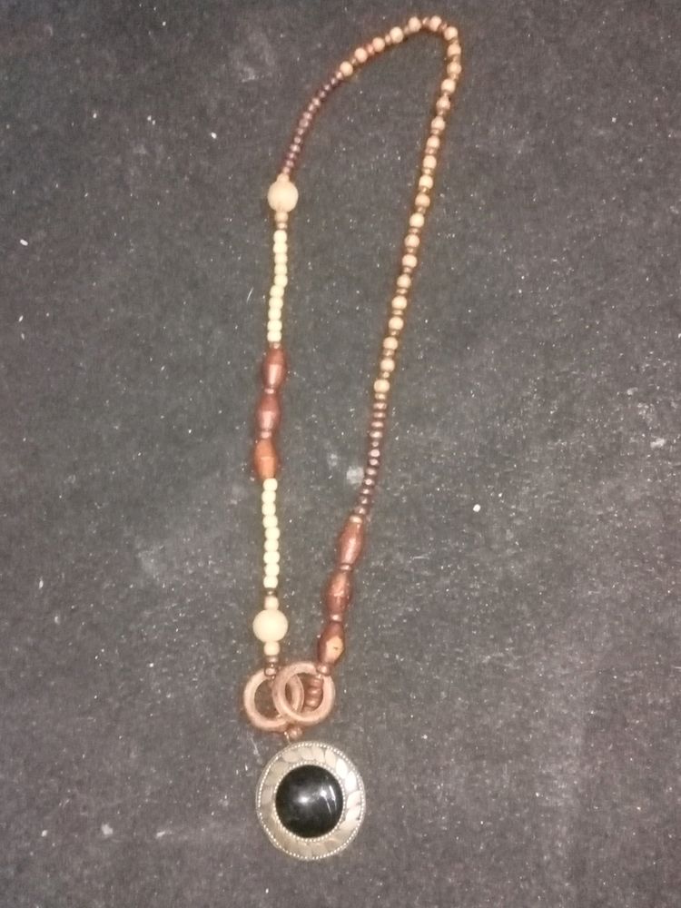 Long Wooden Beads Neck Piece