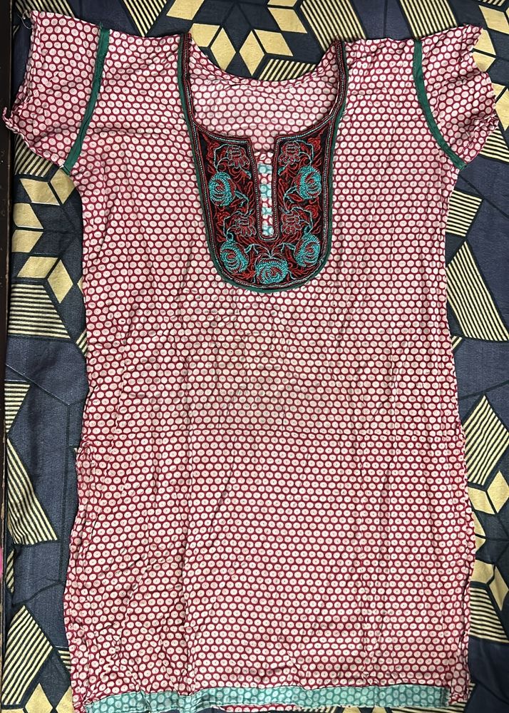 Printed Red Kurti