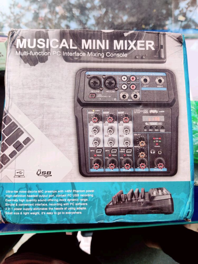 M4 Mini 4 Channel Mixer Audio DJ Console