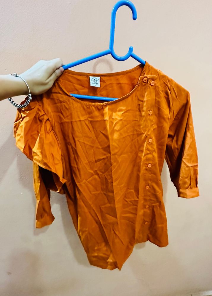 Orange Full Sleeves Top