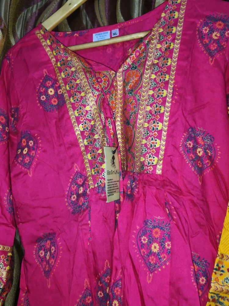 Short Kurti Red And Yellow