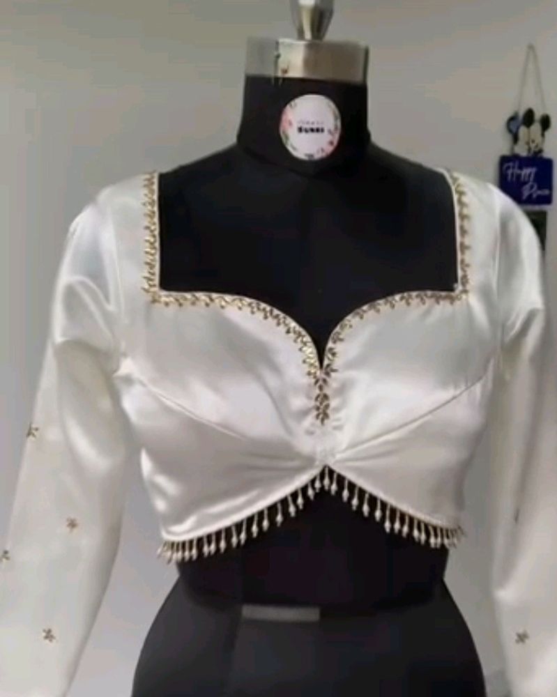 White Satin Blouse