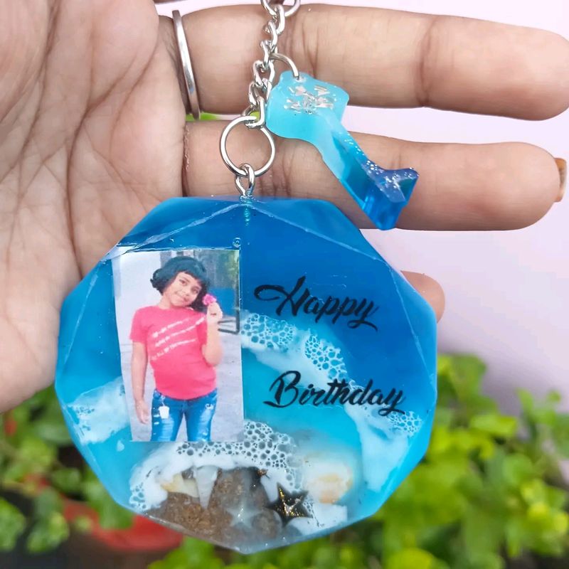 Beach Themed Resin Keychain