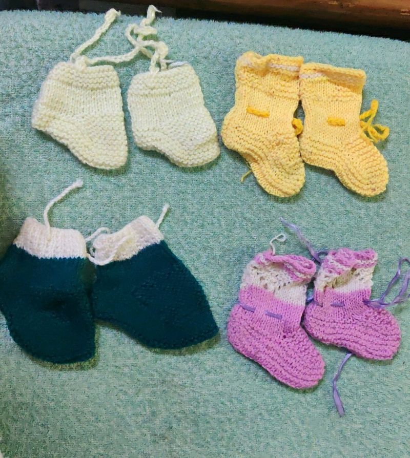 Woollen Socks (Set Of 4), New Born To 15 Months