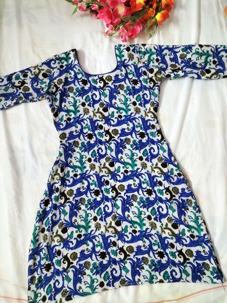 Multi Flower Blue Purple Kurti