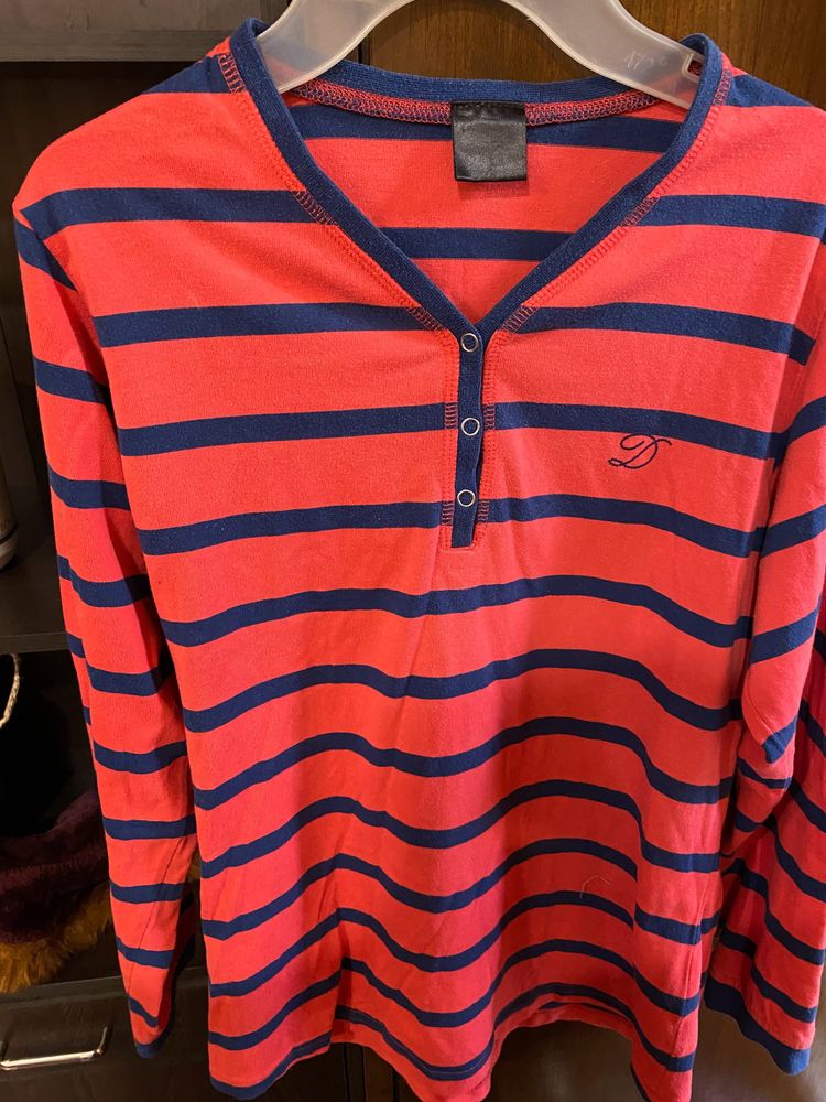 Price Drop *Red And Blue Stripes Full Sleeve Tshir