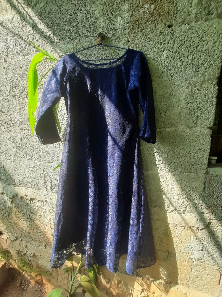 Navy Blue Net Dress