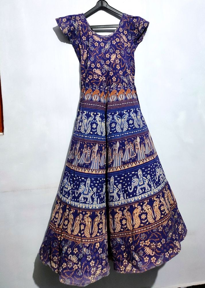 Designer Jaipuri Print Gown