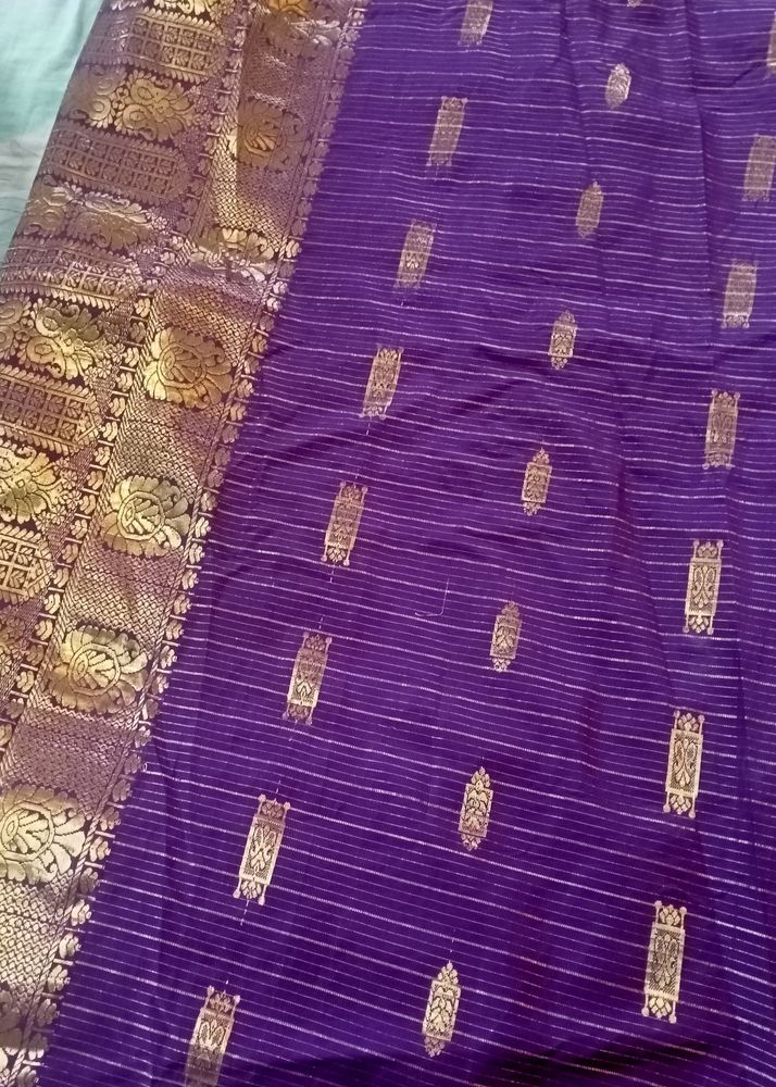 NOW IN COINS Purple Poly Silk Saree