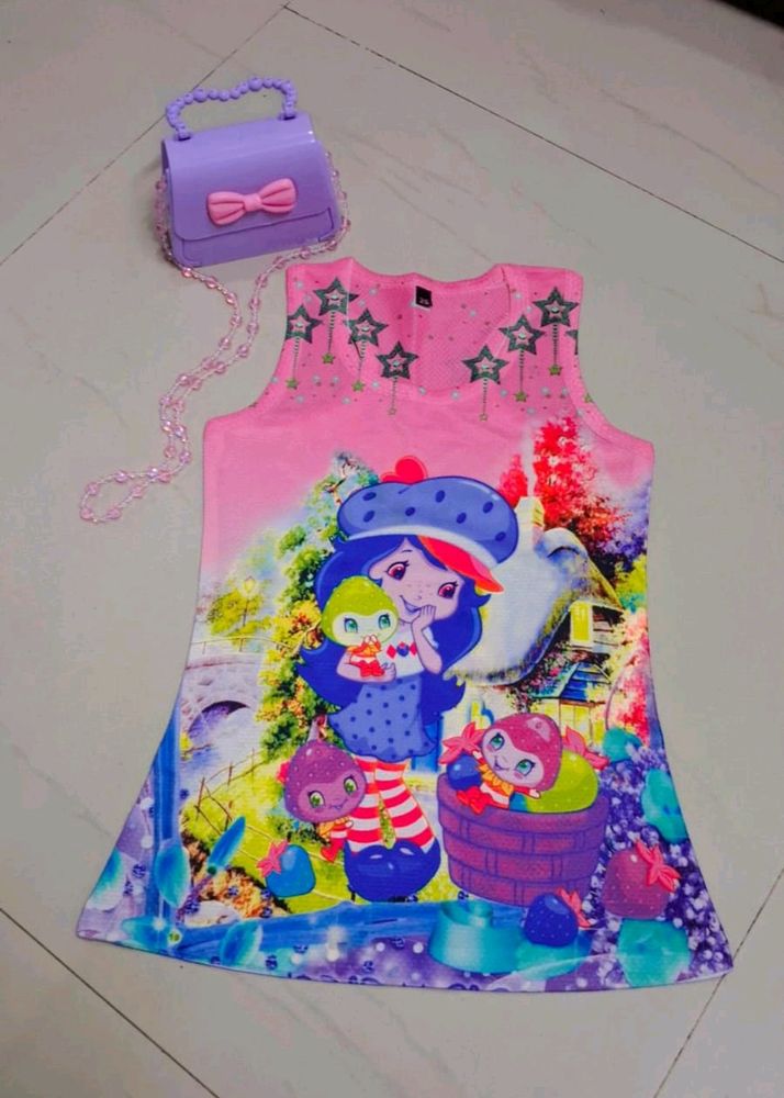 Girls 3D Printed Middi Dress