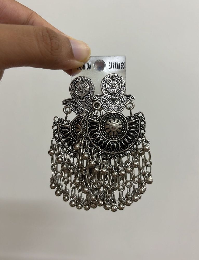 Oxidised Indian Design Dangling Jhumka