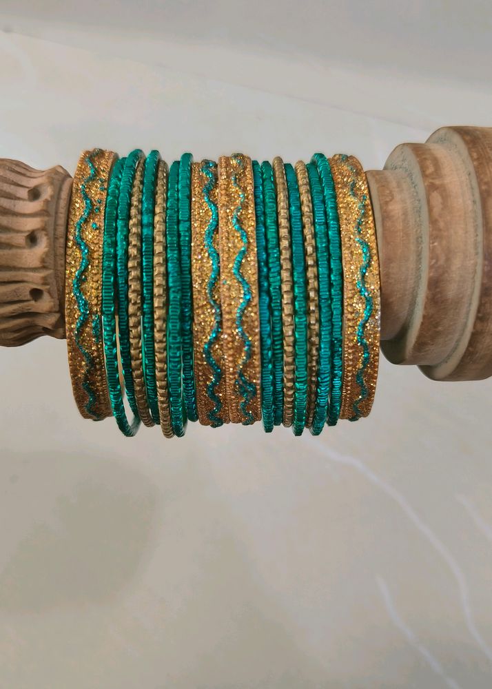 Kids Bangles Set - Golden Green