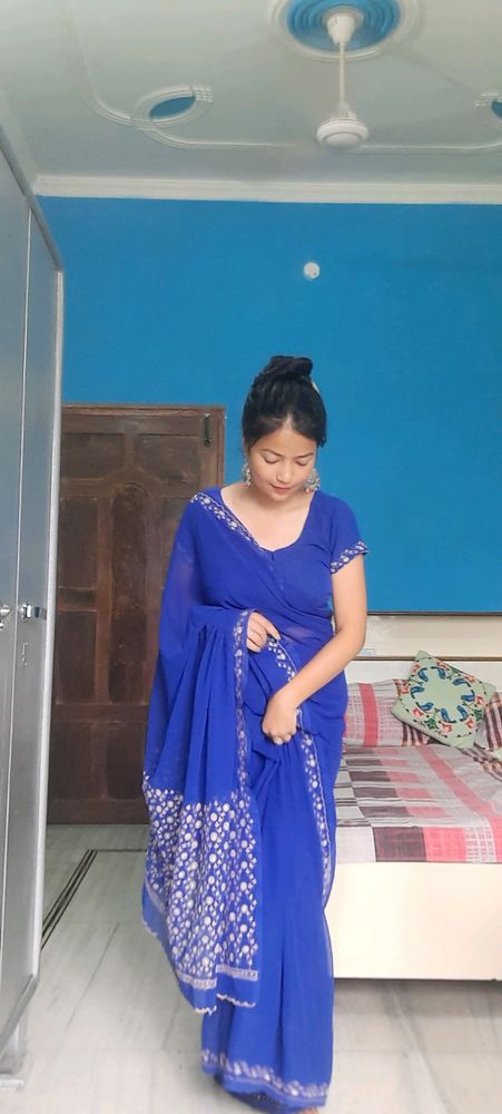 beautiful blue saree 💟😍