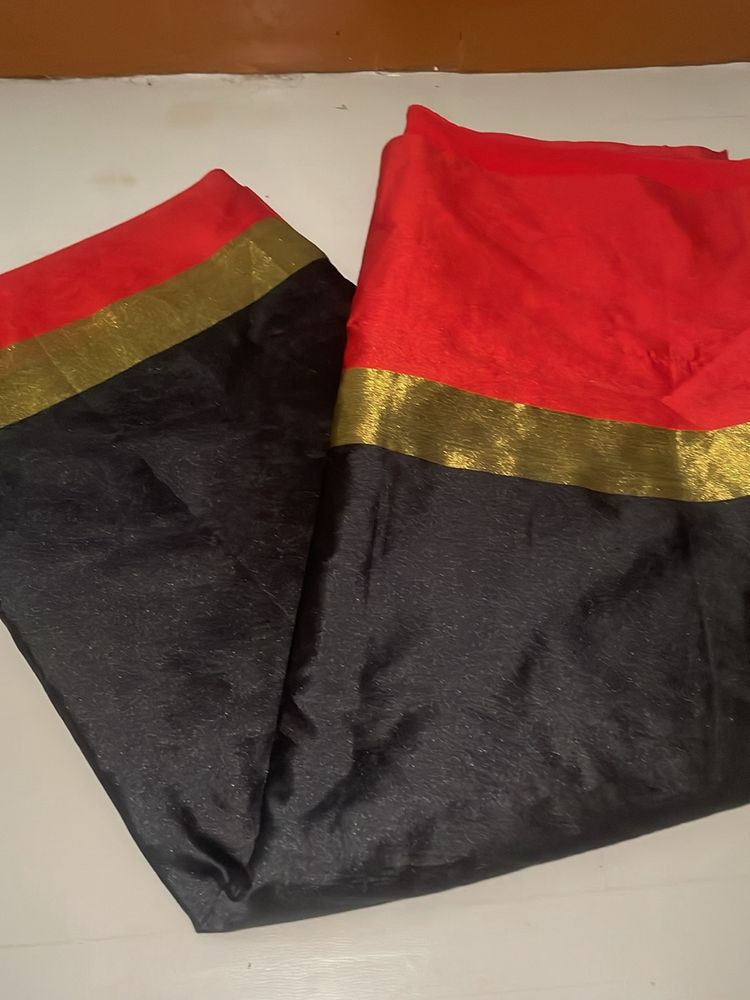 Black Silk Saree With Stitched Blouse (negotiable