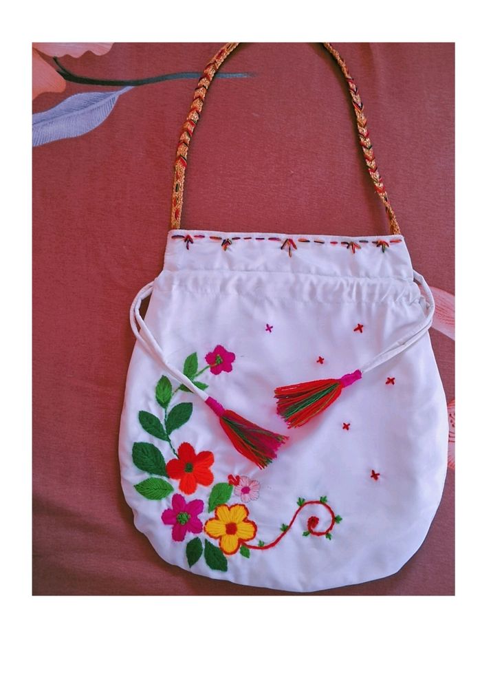 Designing Hand Enbroidery Potli Bag