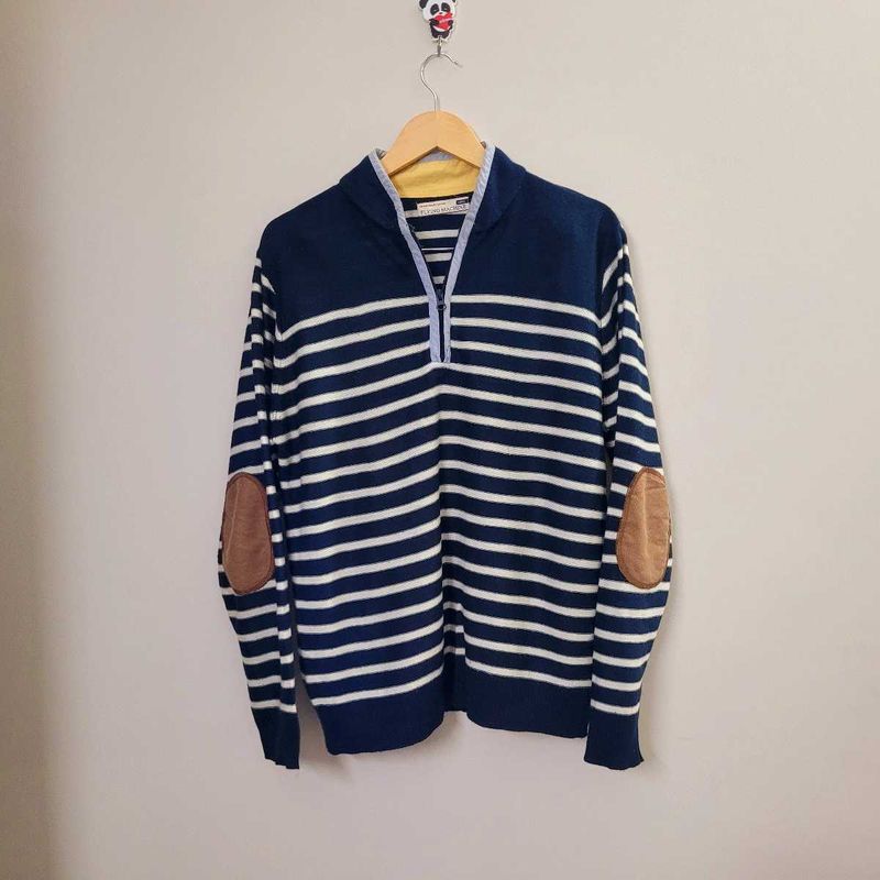 Flying Machine Men Striped  Zip-Front Cardigan