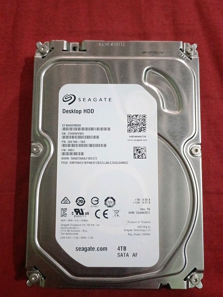 Seagate ST4000DM000 Desktop Hdd 4TB Sata 6GB/s Ncq