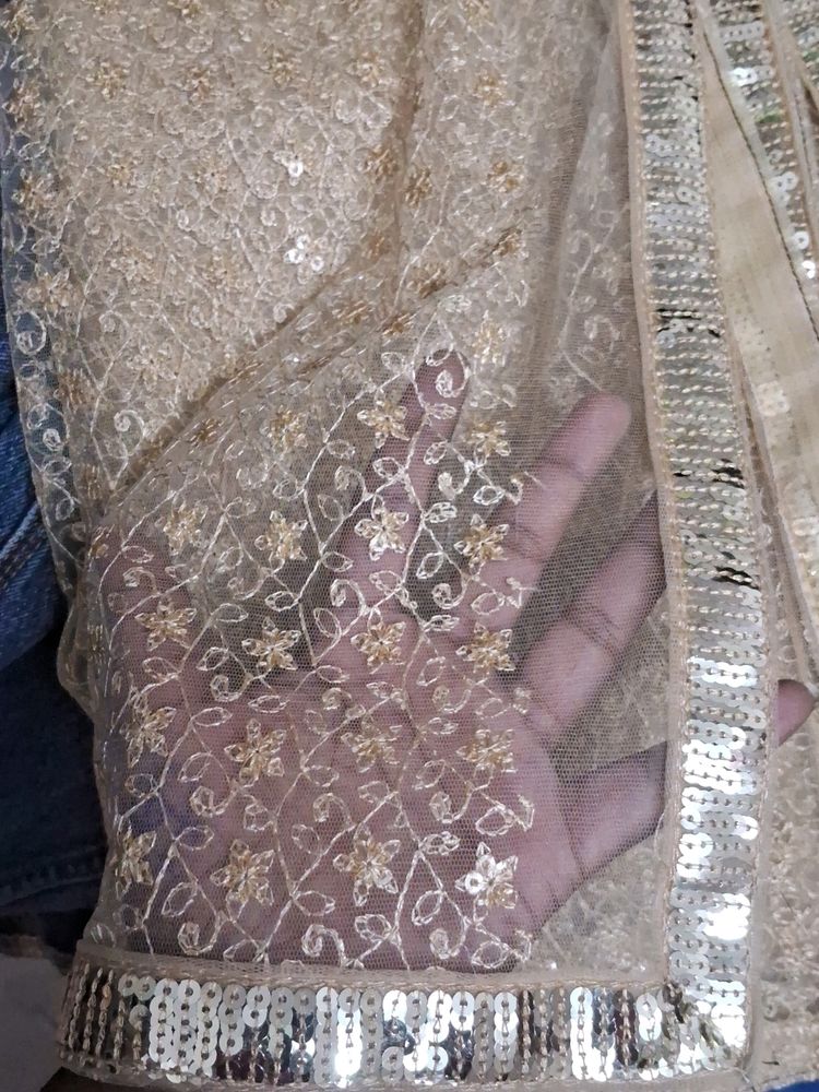 Beautiful Golden Dupatta Lightweight