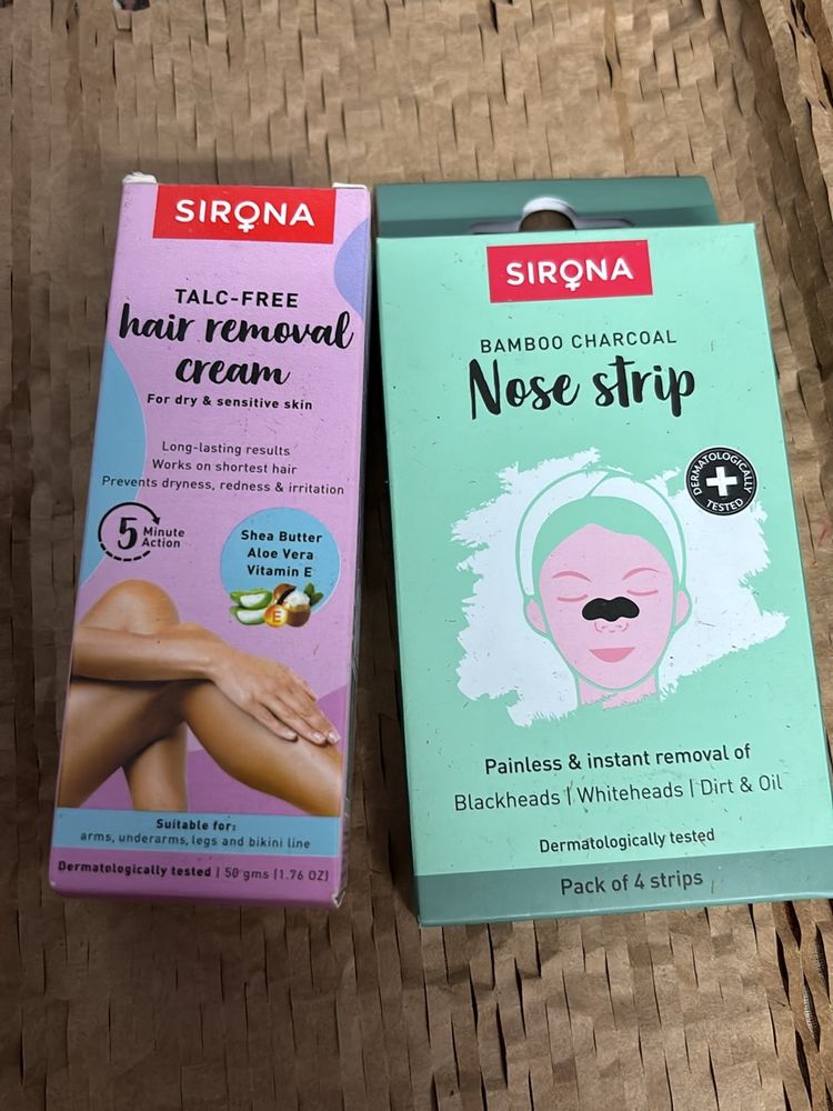 Hair Remover Cream And Nose Strips Combo