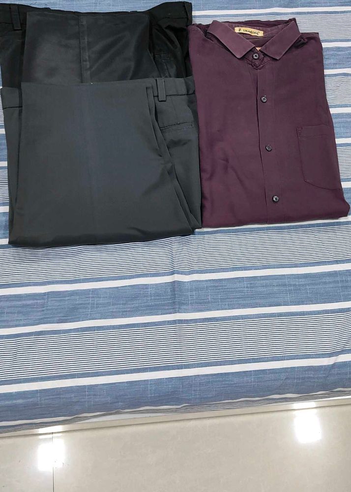 2 Fomal Pant And One Shirt