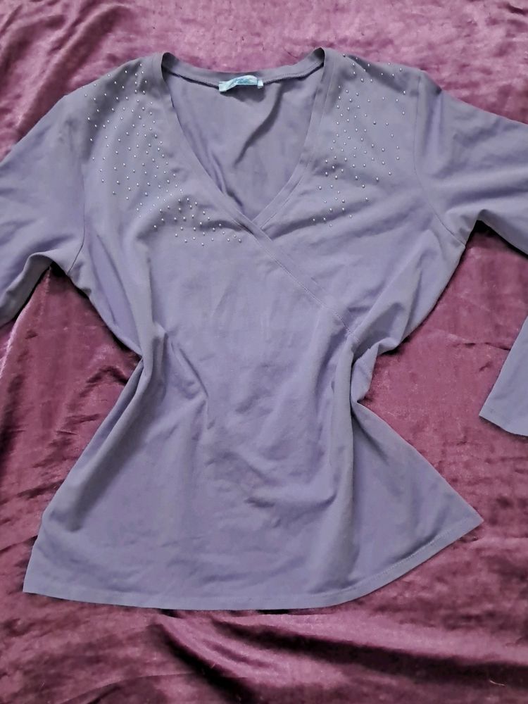 Y2k Lavender Vintage Aesthetic Fitted Top